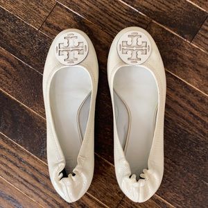 White Tory Burch Flats